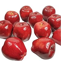 12Pcs Artificial Fruit Fake Simulation Fruit for Home Kitchen Party Photography Prop Wedding Decoration (12Pcs Dark Red Apple)