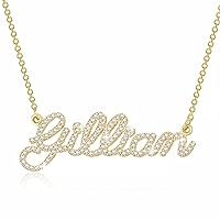 Full Diamond Letter Name Necklace Personalized English Custom Water Diamond Stainless Steel Sterling Silver Necklace Customization Simple Fashion English Letters