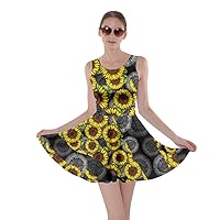 CowCow Womens Flower Floral Vintage Patchwork Summer Casual Party Skater Dress,XS-5XL
