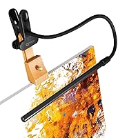 OttLite Clip-On LED Easel Lamp with ClearSun LED Technology - Sturdy Clip Light with On/Off Switch Cord - Adjustable & Flexible Neck for Precise Lighting, Piano, Computer Desks, Shelves & Tables
