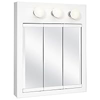 Design House 532374-WHT Concord Medicine 24-Inch 3-Light Durable Frame Bathroom Wall Cabinet with Mirrored Doors, 5