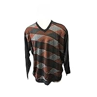 Cellini Red Grey Diamond Wool Blend Argyle Big and Tall V-Neck Sweater