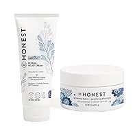 The Honest Company Soothing Therapy Eczema Skin Protectant Bundle | Eczema Balm + Cream | Naturally Derived, Gentle for Baby | Prebiotics, Colloidal Oatmeal | 3 oz, 7 oz