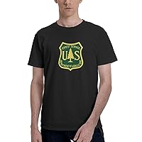 Us Forest Service Flag T-Shirts Men's Casual T-Shirt Crewneck Short Sleeve T-Shirts