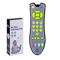 XXIN Baby TV Remote Control Toy with Light and Sound, Kids Musical Early Education Learning Realistic Remote Controller Toy for Preschool Infant Toddlers Boys Girls Child, Gray