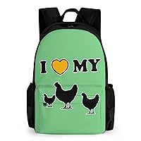 I Love My Chickens Travel Laptop Backpack for Men Women Casual Basic Bag Hiking Backpacks Work