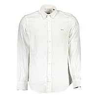 Elegant White Cotton Shirt with Contrasting Men's Cuffs