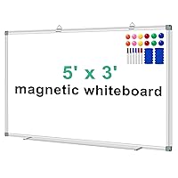 White Board Dry Erase Whiteboard for Wall 5' x 3' Magnetic Whiteboard - 60