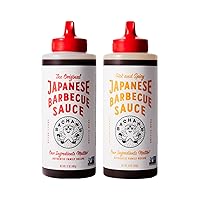 Japanese Barbecue Sauce 2 Pack - 1 Original, 1 Hot and Spicy - BBQ Sauce for Wings, Chicken, Beef, Pork, Seafood, Noodles, and More. Non GMO, No Preservatives, Vegan, BPA free