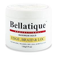Edge, Braid, & Loc Maximum Hold Edge Control & Braiding Gel (4 oz) Natural, Relaxed, Dry, Dull Hair - No Flaking or Whitening, Fast Drying, High Shine, Max Hold - Lasts Up to 48 Hrs…