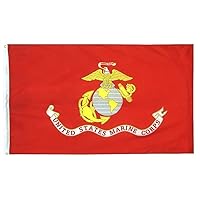 Annin Flagmakers U.S. Marine Corps Military Flag USA-Made to Official Specifications, Officially Licensed, 3 x 5 Feet (Model 3418)