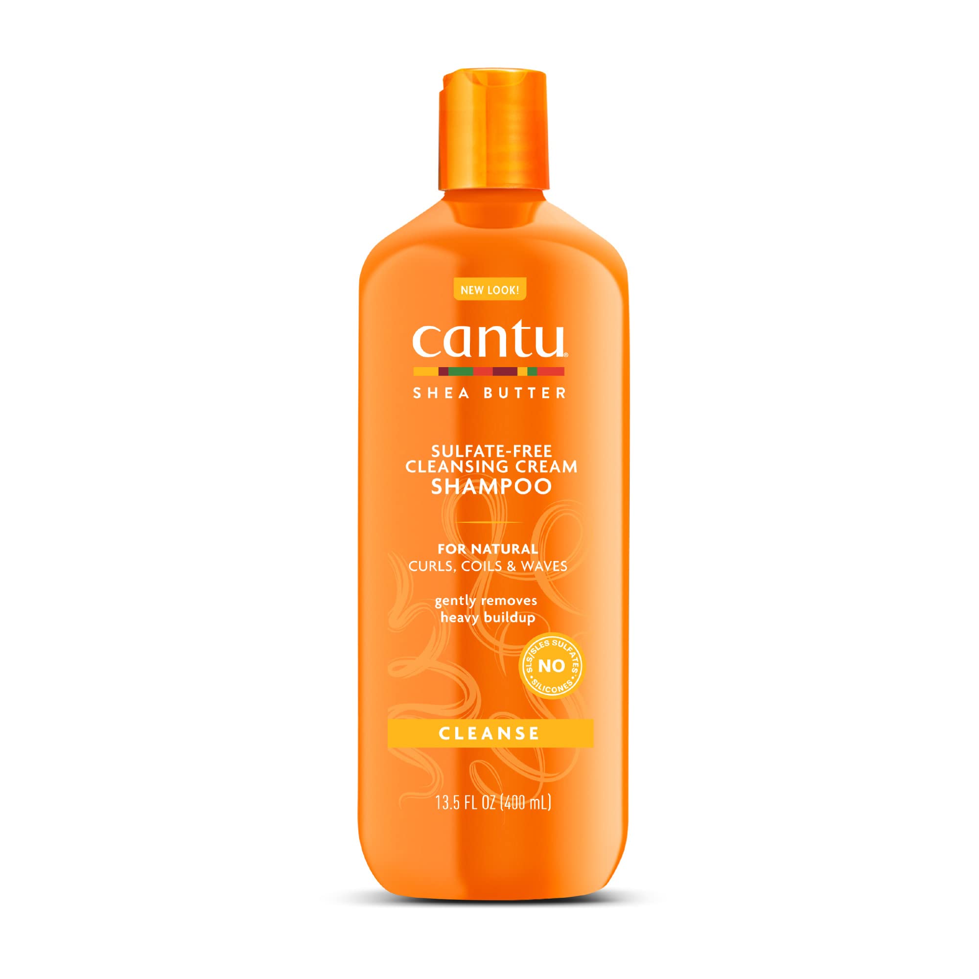 Cantu Sulfate-Free Cleansing Cream Shampoo with Shea Butter for Natural Hair, 13.5 fl oz (Packaging May Vary)