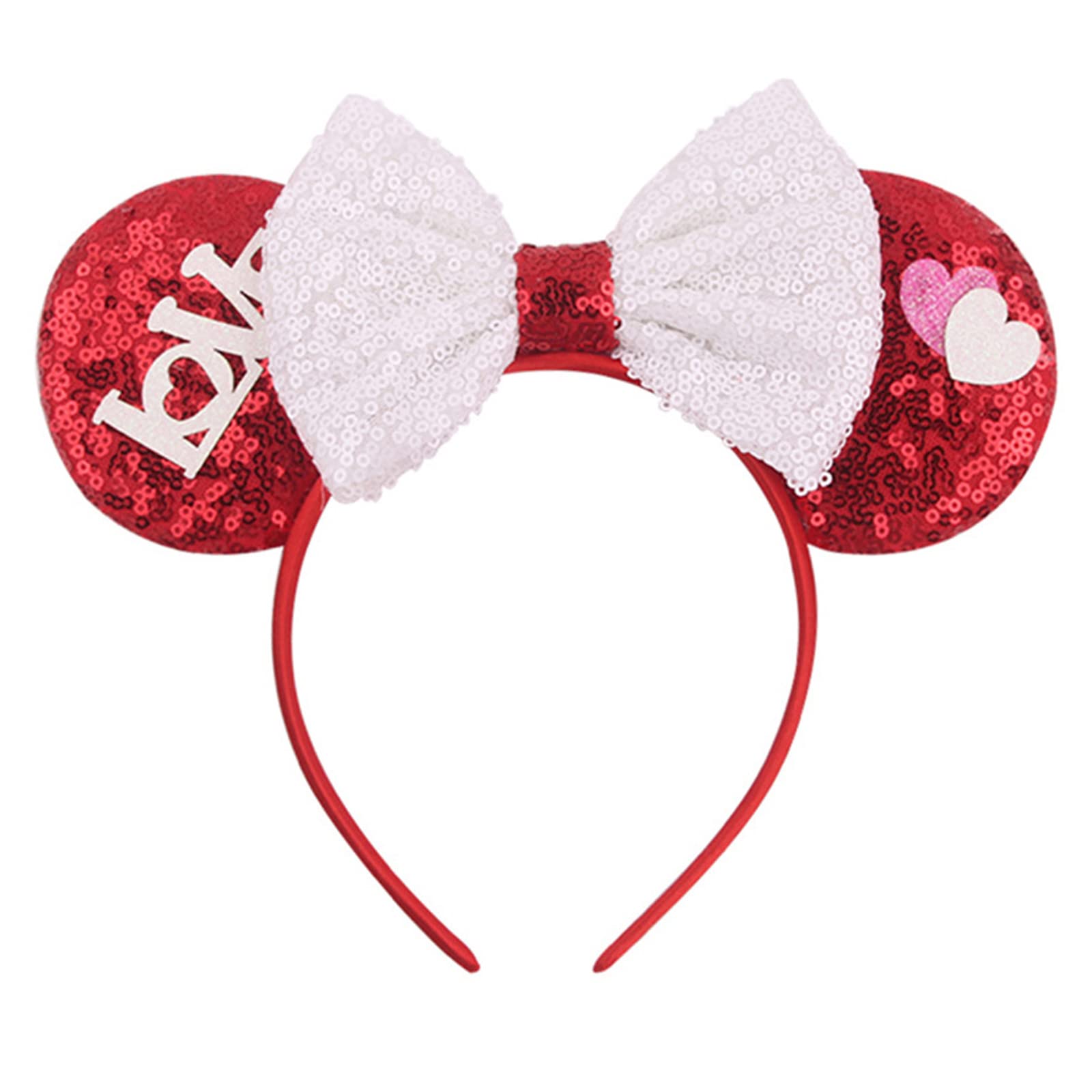 QHSWDLP Mouse Ears Headbands Shiny Bows Minnie Ear Hair Band Princess Decoration Cosplay Costume Accessory for Women Girls