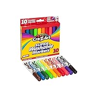 Cra-Z-Art Classic Super Washable Markers, Broad Tip, Assorted Barrel, Assorted Ink, Pack Of 10 Markers