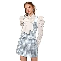 Women's Dresses Pearls Button Plaid Tweed Overall Dress Without Shirt Dress for Women