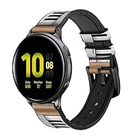 CA0117 Keyboard Digital Piano Leather & Silicone Smart Watch Band Strap for Samsung Galaxy Watch Watch3, Gear S3 Models Gear S3 Frontier Gear S3 Classic Size (22mm)