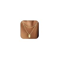 Krfy Initial Necklaces for Women 14K Gold Plated Letter Necklace Dainty Gold Name Necklace Personalized Initial Tag Pendant Necklace for Women Trendy Gold Jewelry