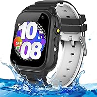 Waterproof Kids Game Smart Watch with 26 Puzzle Game HD Touchscreen Camera Video Music Player Pedometer Alarm Clock Flashlight Educationals Learning Toys for Girls Boys 3-12 Years Old (Black)