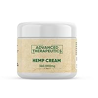 Advanced Therapeutics 340,000 MG Hemp Cream 12 Ounce Jar 3 X More Muscle Cream For Joints Than Competitors. Heats Up quick and Provides 24 Hour Duration