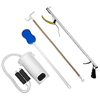 FabLife Hip Kit Daily Living Aids for Mobility, Hip Replacement Recovery, Knee and Back Surgery Includes Grabber Reacher, Bath Sponge Stick, Sock Aid, Shoehorn, Dressing Stick