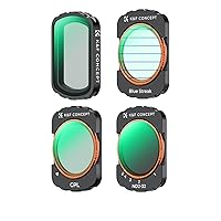 K&F Concept Magnetic Effect & ND & CPL & Blue Streak Filter Set Compatible with DJI Osmo Pocket 3, CPL Black Diffusion 1/4 ND2-32 Filters Blue Streak Special Effect, HD Optical Glass/Multi-Coated
