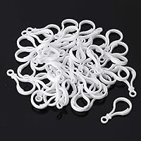 CHICTRY Plastic Clips Lobster Claw Clasps Bulb Shape Backpack Clasp Hook for Keychain Key Ring Toys Jewelry Making Finding White 20Pcs