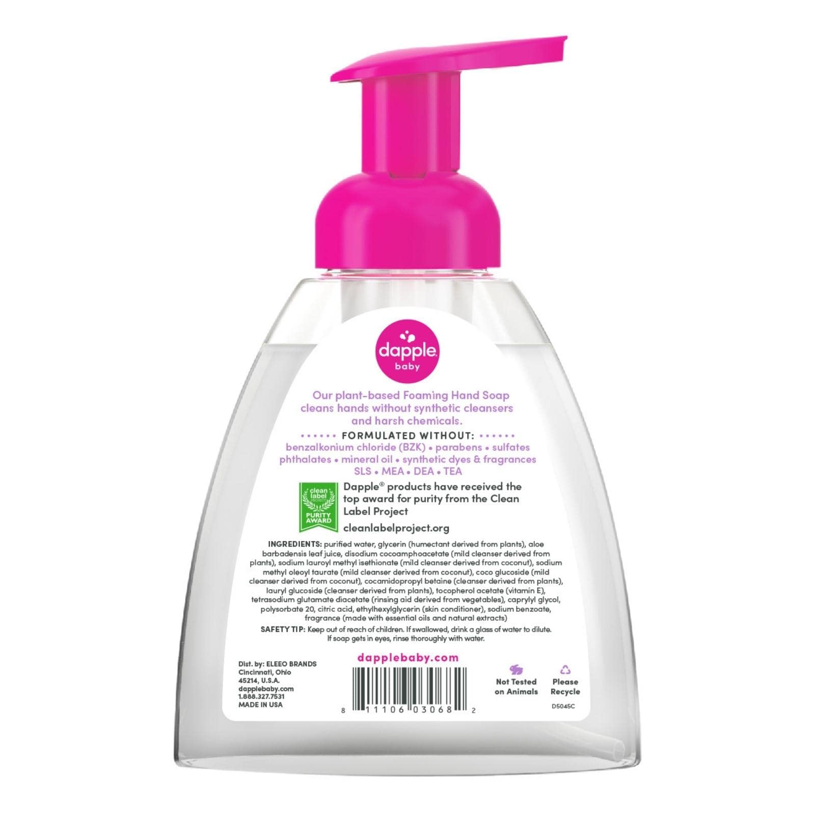 dapple Foaming Hand Soap Baby, Lavender, 13 Fl Oz Pump Bottle (Pack of 3) - Gentle, Plant Based, Hand Wash Baby Soap - Hypoallergenic for Sensitive Skin