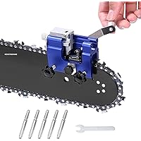 Tooth Sharpener Saw Chain Sharpener Set Chainsaw Kit Chain Sharpener is Suitable for All Types of Chainsaws (Blue)