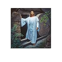 Jesus Christ Picture He Is Risen Jesus Canvas Wall Art Print Picture Modern Family Home Room Decor Poster 20x20inch(50x50cm)