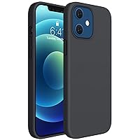 Miracase Compatible with iPhone 12 Case and iPhone 12 Pro Case, Liquid Silicone Gel Rubber Full Body Protection Shockproof Drop Protection Phone Case for iPhone 12/12 Pro 6.1 inch(Black)