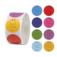Smiley Thank You Stickers 1 inch, Thank You Sticker Roll, Thank You Stickers Small Business, Adhesive Labels for Thank You Stickers Small Business Packaging (1)