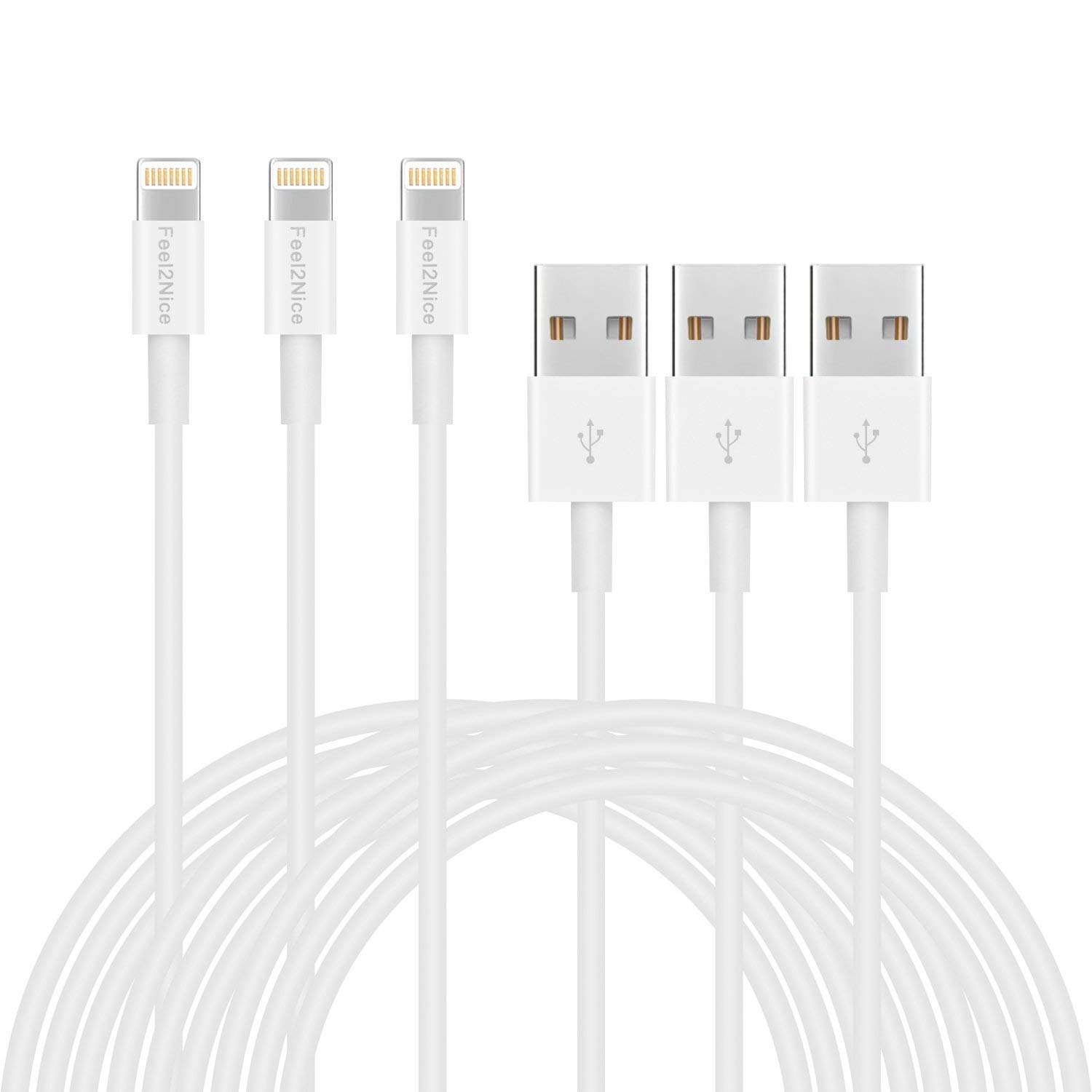 iPhone Charger Fast Charging[Apple MFi Certified] 5pack 10FT Long Lightning Cable Fast High Speed Data Sync iPhone Charger Cord for iPhone 14/13/12/11 Pro Max/XS MAX/XR/XS/X/8/7/Plus airpods (White)