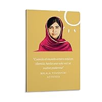 RCIDOS Malala Yousafzai Poster Malala Yousafzai Quote Art Feminism Posters (6) Canvas Painting Posters And Prints Wall Art Pictures for Living Room Bedroom Decor 12x18inch(30x45cm) Frame-style