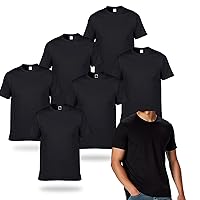 6 Pack Polyester Adult Tshirts for Sublimation White Blank Crew Neck Short Sleeve T-Shirt Men