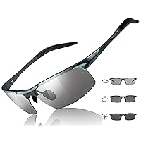 TJUTR Mens Polarized Photochromic Sunglasses Day & Night Driving Glasses Anti Glare | Ideal for Sport Cycling Driving