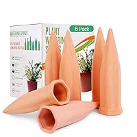 REMIAWY Plant Watering Stakes 6 Pack Automatic Plant Waterers for Vacations, Plant Watering Devices Terracotta Self Watering Spikes for Wine Bottles Great Watering Spikes for Indoor & Outdoor Plants