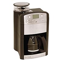 Capresso 464.05 CoffeeTeam GS 10-Cup Digital Coffeemaker with Conical Burr Grinder, Glass Carafe , Black , 15.5