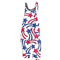 UOFOCO American Flag Overalls Bibs USA Jumpsuits Rompers Trendy Summer Vacation Clothes 4th of July Outfits for Women Men