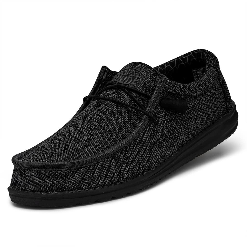 Hey Dude Men's Wally Sox Onyx Multiple Colors | Men’s Shoes | Men's Lace Up Loafers | Comfortable & Light-Weight