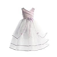 Girls Pleated Satin Special Occasion Flower Girl Dress Sizes 2 To 16