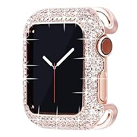 Carved Copper Women Luxury Bumper for Apple Watch Case Series8 45/44/40mm 41/42/38mm Diamond Bling Metal iWatch Series 7 SE/6/5/4/3/2 45 41 mm