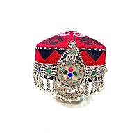 Afghan Embroidered Cap with Coins Head Piece Matha Patti Cap Afghan Tribal Matha Patti Afghan Jewellery with Head Piece Matha Patti