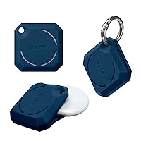 LAUT - HUEX GEM case Compatible with AirTag | Strong Velcro Holder• Navy