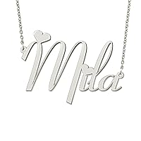 Womens Custom Any Heart Name Necklace Stainless Steel Nameplate Jewelry Gold Silver Color for Mother 16