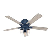 Hunter Hartland Low Profile Indoor Ceiling Fan with LED Lights and Pull Chain, 52