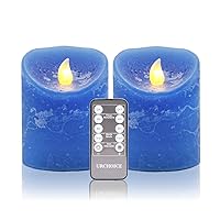 Blue Flameless Candles Battery Operated Candle, Set of 2 (D 3
