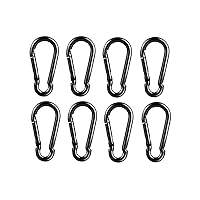 8 Pcs Carabiner Clip Spring Snap Hook - M6 2.36 Inch Heavy Duty Snap Hooks Quick Link for Hiking Camping Fishing Swing Hammock, 270lbs Capacity