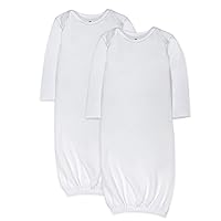 HonestBaby 2-Pack Sleeper Gowns Layette Sets 100% Organic Cotton for Newborn Baby Boys, Girls, Unisex