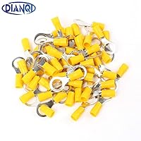 Onvas Onvas RV5.5-10 Yellow Ring insulated terminal suit 4-6mm2 Cable Wire Connector 50PCS/Pack cable Crimp Terminal RV5-10 RV