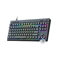 GOYIGO Mechanical Keyboard Clicky Blue Switches,75% TKL RGB Backlit Gaming Keyboard,Full Keys Anti-ghosting Programmable,USB-C Wired Computer Keyboards for PC/Mac,Black